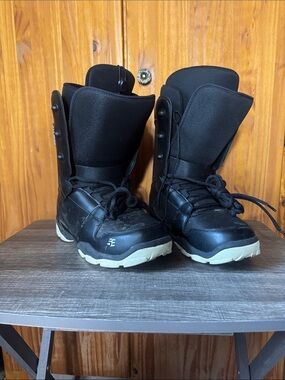 Black Snowboard Boots with Ivory Soles